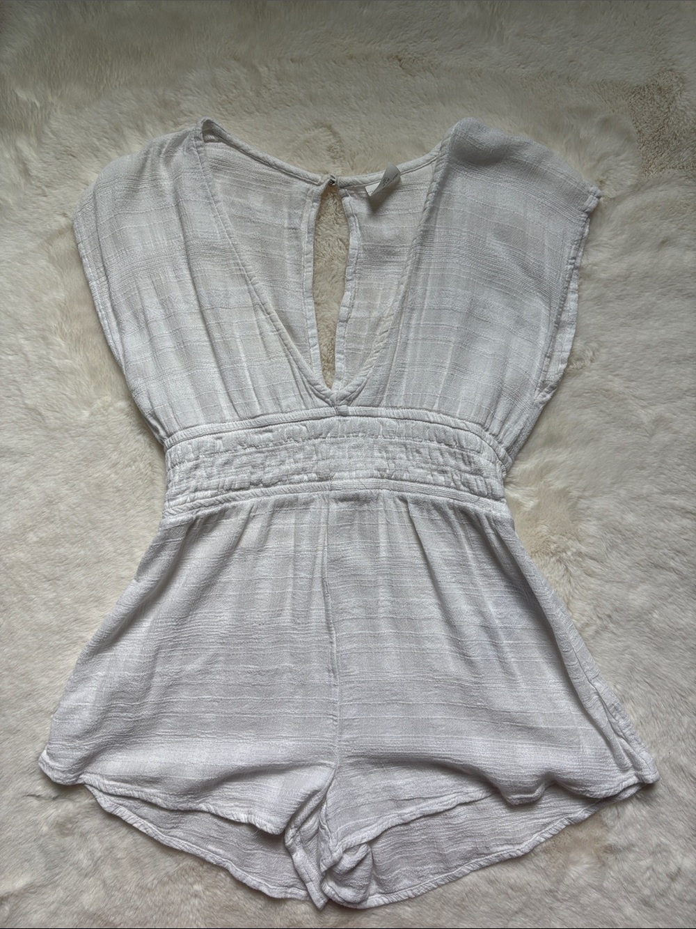 abercrombie kids Cream Gauze V-Neck Romper Coverup
